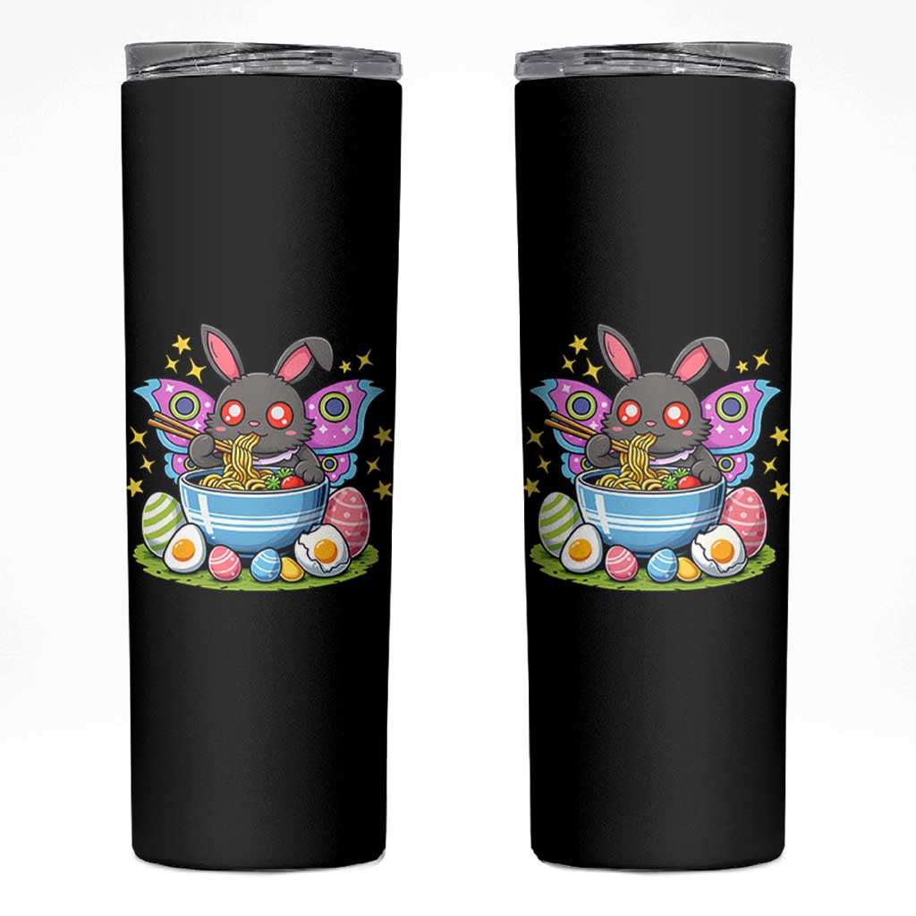 Funny Easter Mothman Eating Ramen Skinny Tumbler Cryptid Lover Gift