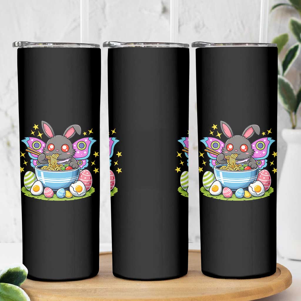 Funny Easter Mothman Eating Ramen Skinny Tumbler Cryptid Lover Gift