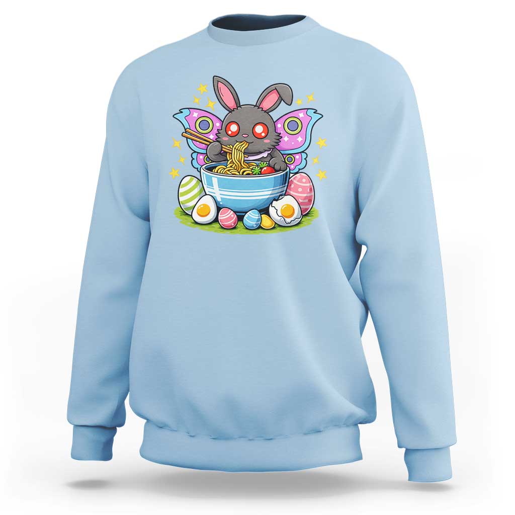 Funny Easter Mothman Eating Ramen Sweatshirt Cryptid Lover Gift