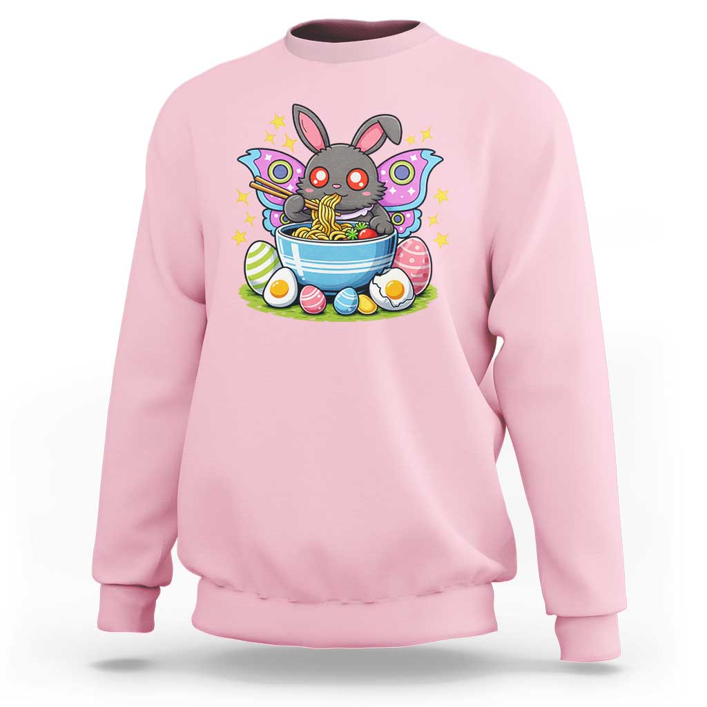 Funny Easter Mothman Eating Ramen Sweatshirt Cryptid Lover Gift