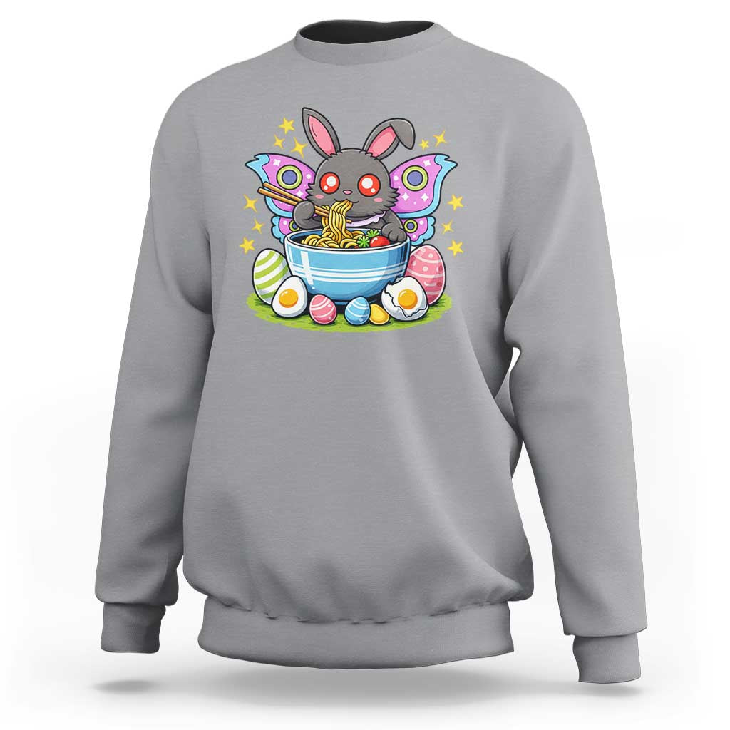 Funny Easter Mothman Eating Ramen Sweatshirt Cryptid Lover Gift
