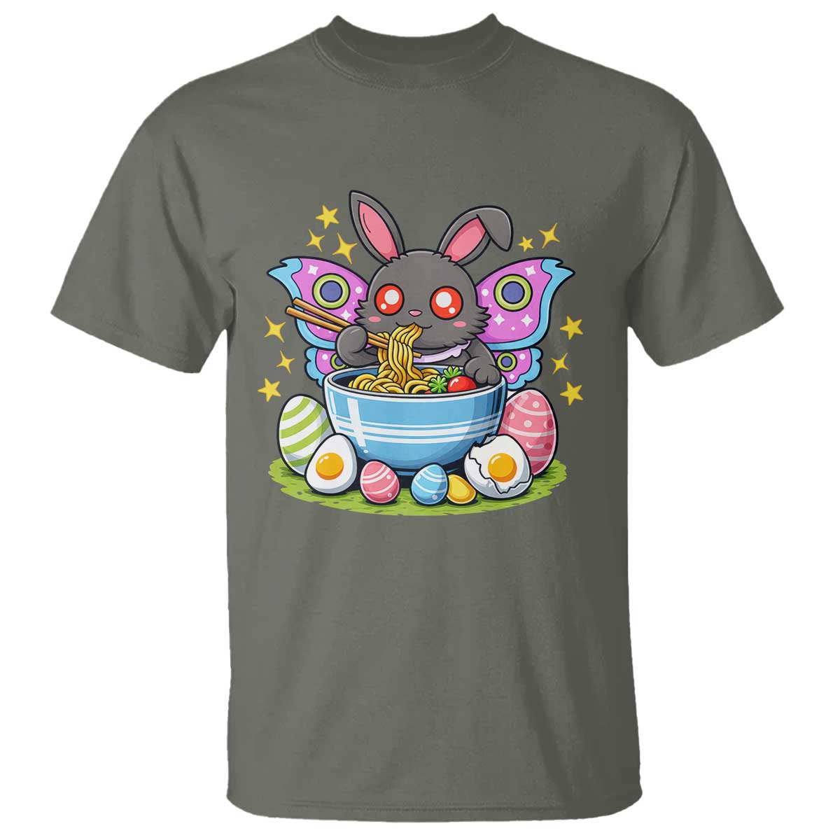 Funny Easter Mothman Eating Ramen T Shirt Cryptid Lover Gift