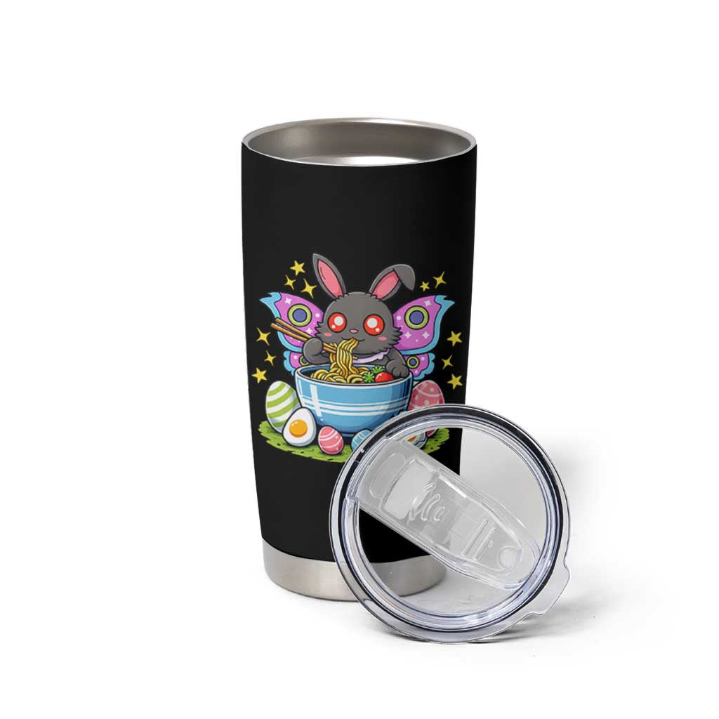 Funny Easter Mothman Eating Ramen Tumbler Cup Cryptid Lover Gift