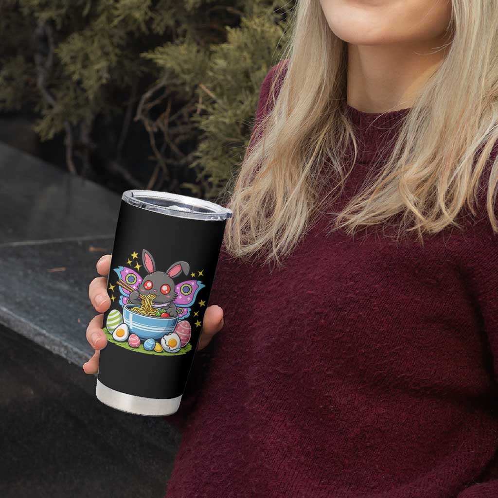 Funny Easter Mothman Eating Ramen Tumbler Cup Cryptid Lover Gift