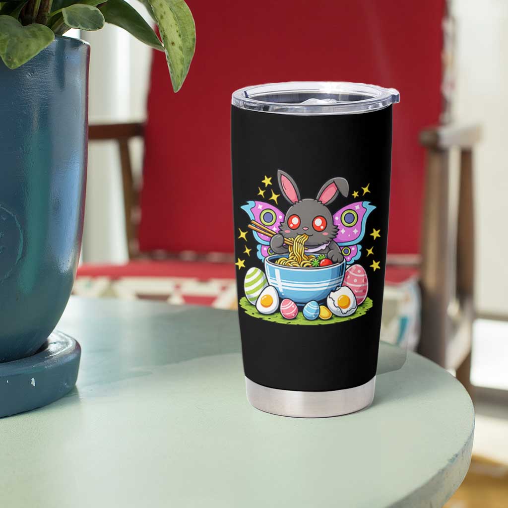 Funny Easter Mothman Eating Ramen Tumbler Cup Cryptid Lover Gift