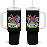 Funny Easter Mothman Eating Ramen Tumbler With Handle Cryptid Lover Gift