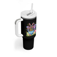 Funny Easter Mothman Eating Ramen Tumbler With Handle Cryptid Lover Gift
