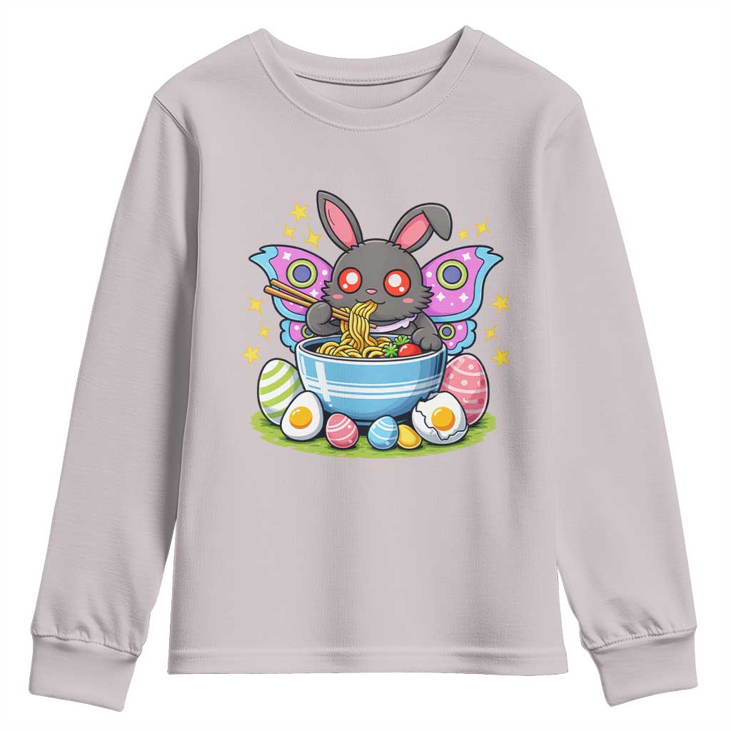 Funny Easter Mothman Eating Ramen Youth Sweatshirt Cryptid Lover Gift