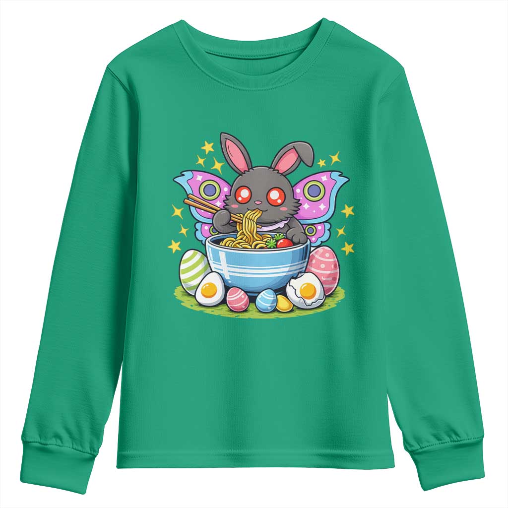 Funny Easter Mothman Eating Ramen Youth Sweatshirt Cryptid Lover Gift