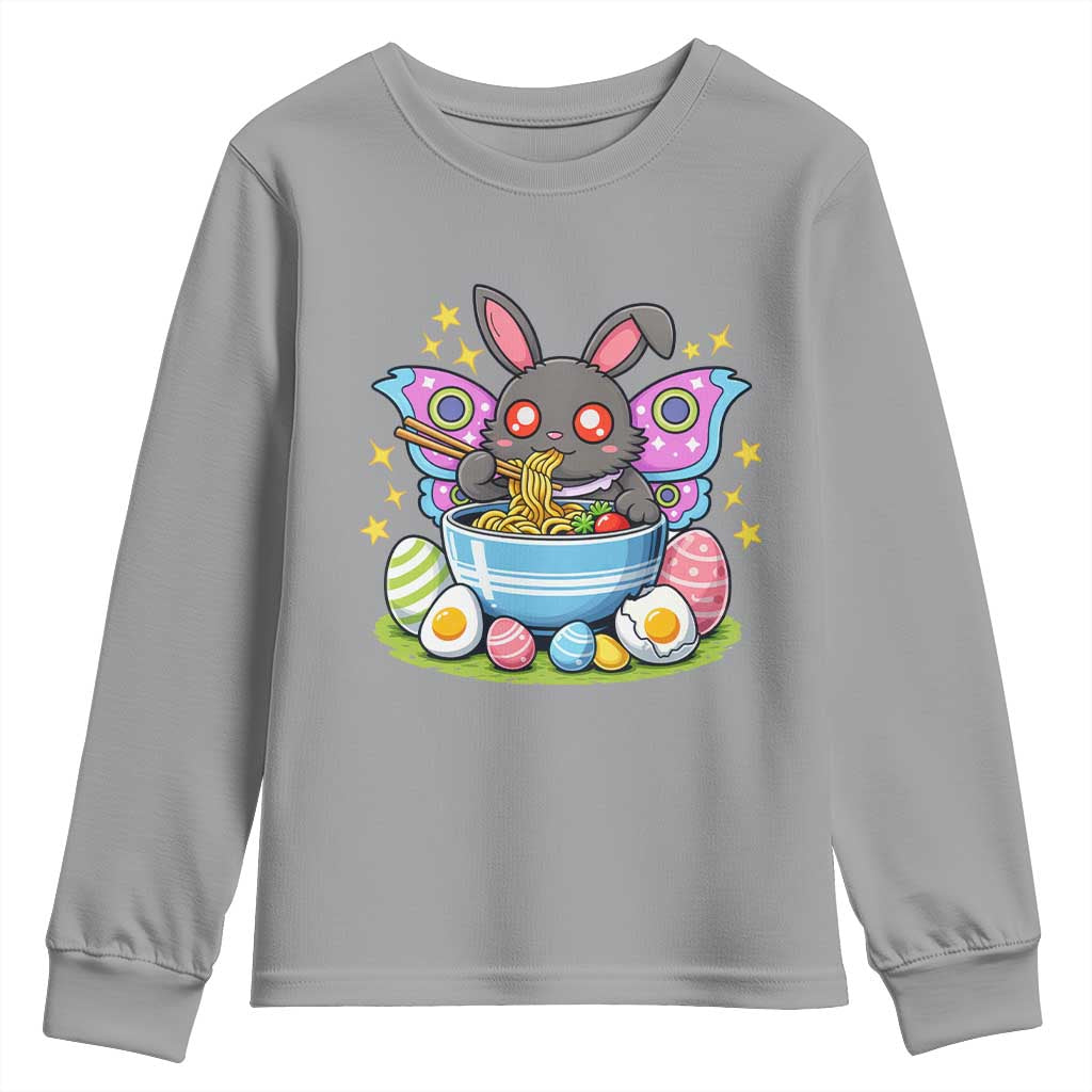Funny Easter Mothman Eating Ramen Youth Sweatshirt Cryptid Lover Gift