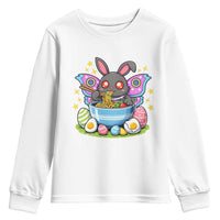 Funny Easter Mothman Eating Ramen Youth Sweatshirt Cryptid Lover Gift