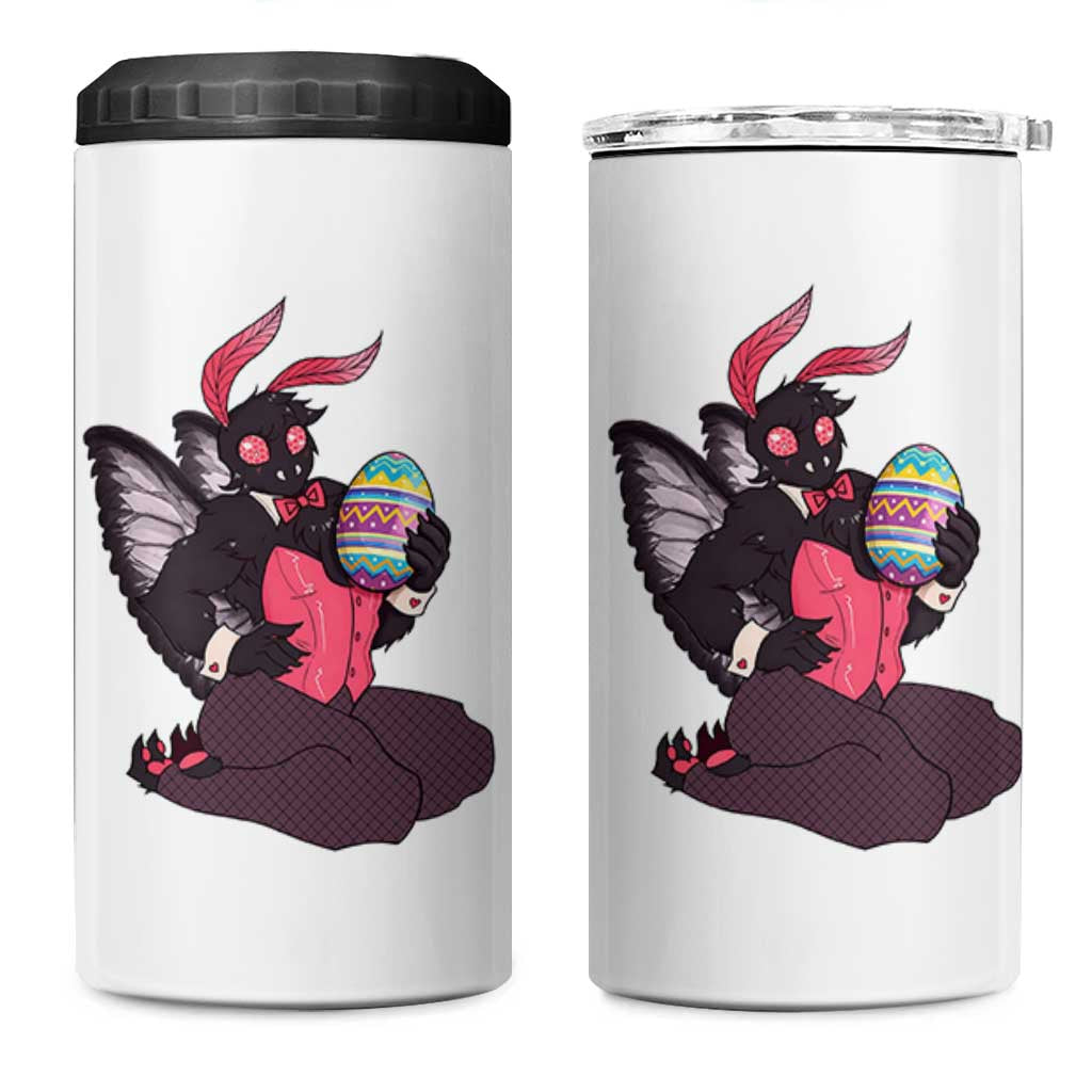 Sexy Easter Bunny Mothman 4 in 1 Can Cooler Tumbler Cryptid Humor Gift