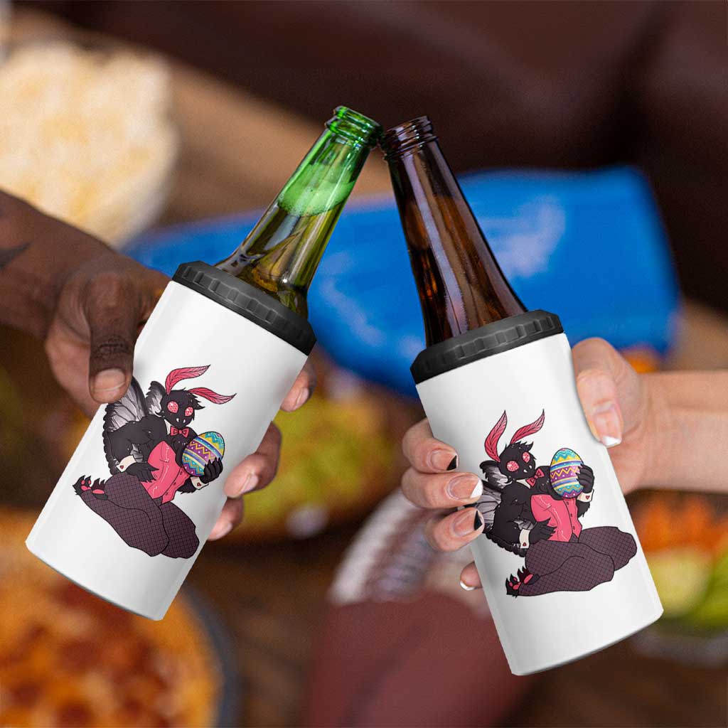 Sexy Easter Bunny Mothman 4 in 1 Can Cooler Tumbler Cryptid Humor Gift