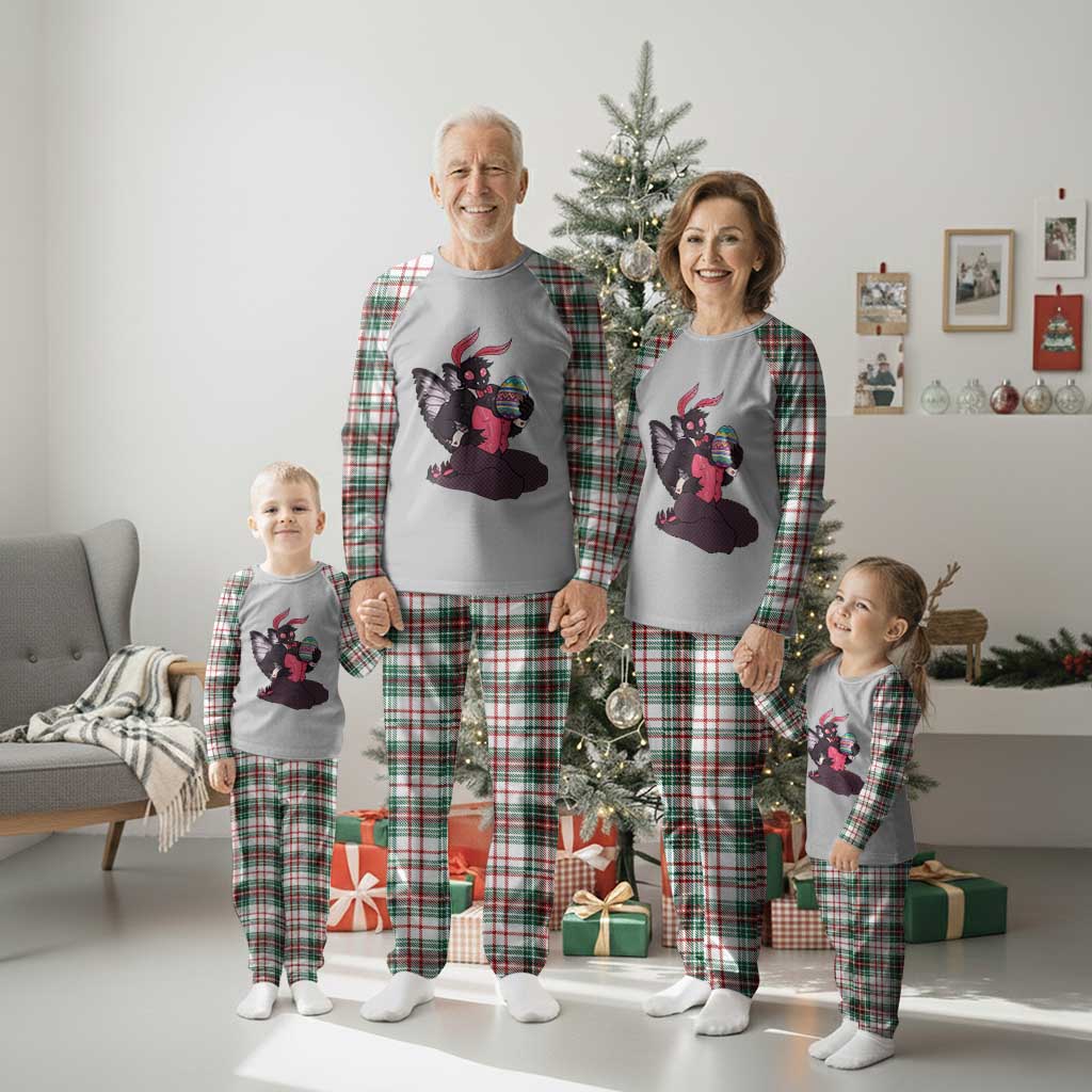 Sexy Easter Bunny Mothman Plaid Pajama Set Cryptid Humor Gift
