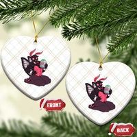 Sexy Easter Bunny Mothman Ceramic Ornament Cryptid Humor Gift