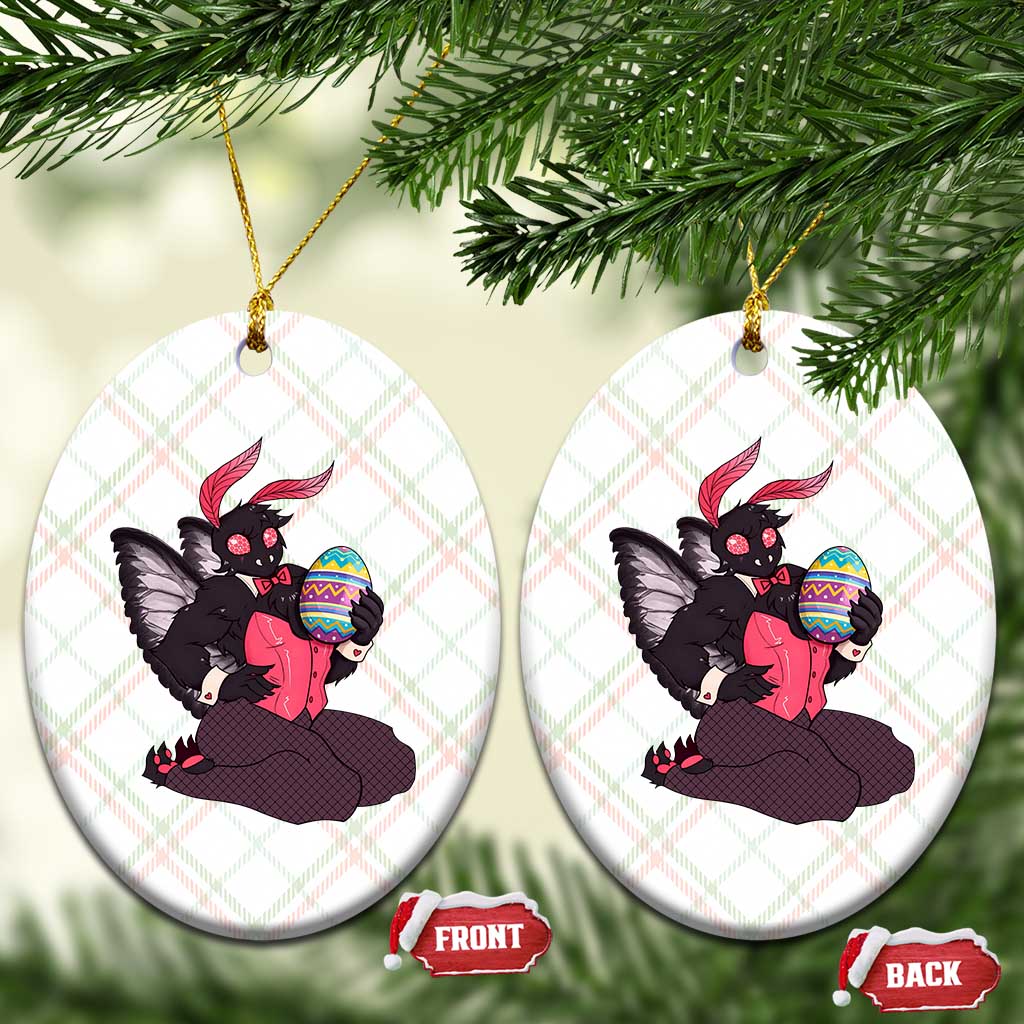 Sexy Easter Bunny Mothman Ceramic Ornament Cryptid Humor Gift