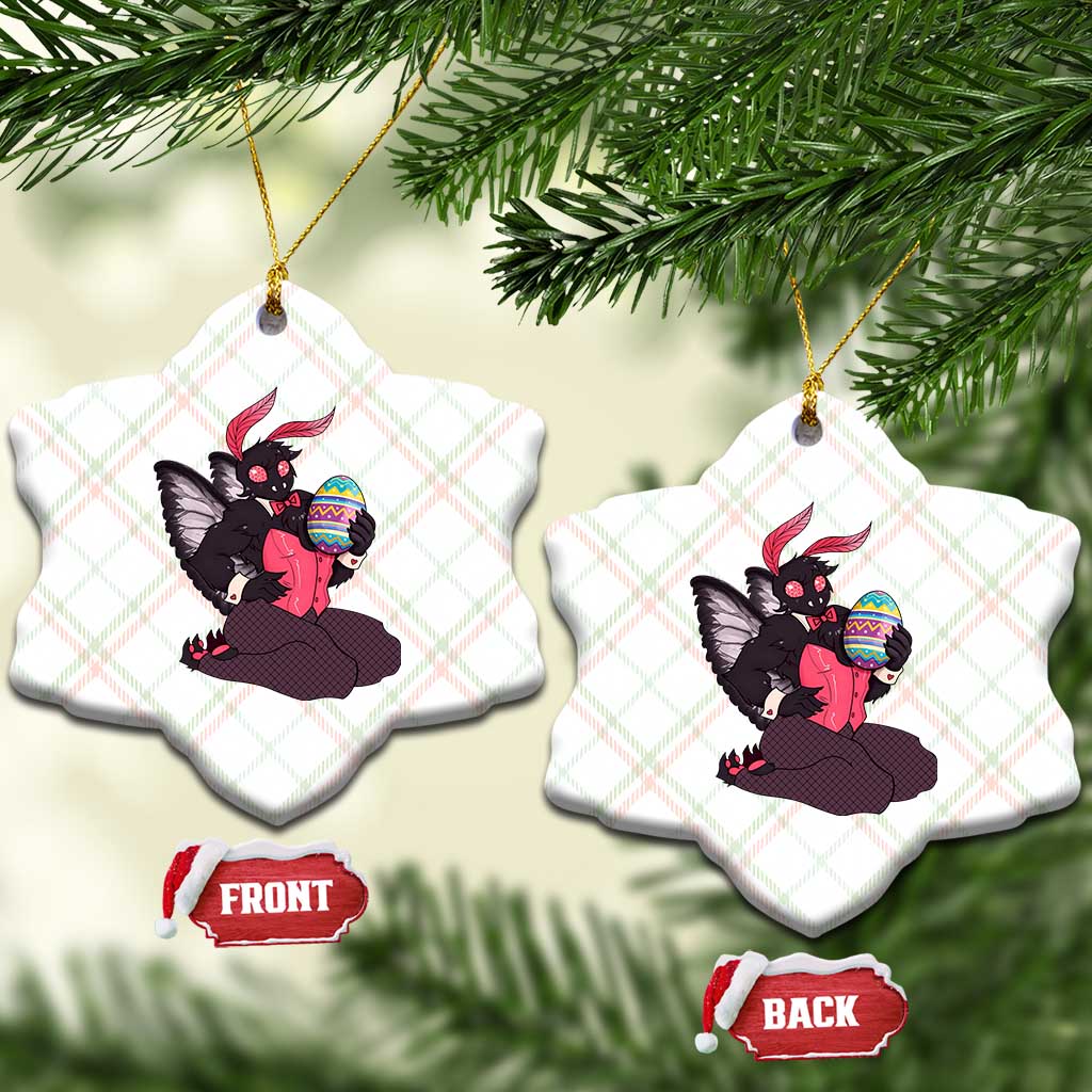 Sexy Easter Bunny Mothman Ceramic Ornament Cryptid Humor Gift