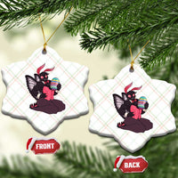 Sexy Easter Bunny Mothman Ceramic Ornament Cryptid Humor Gift