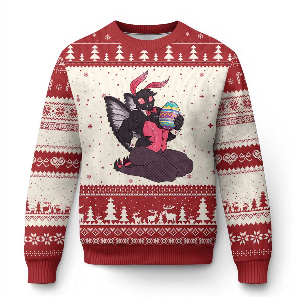 Sexy Easter Bunny Mothman Ugly Christmas Sweater Cryptid Humor Gift