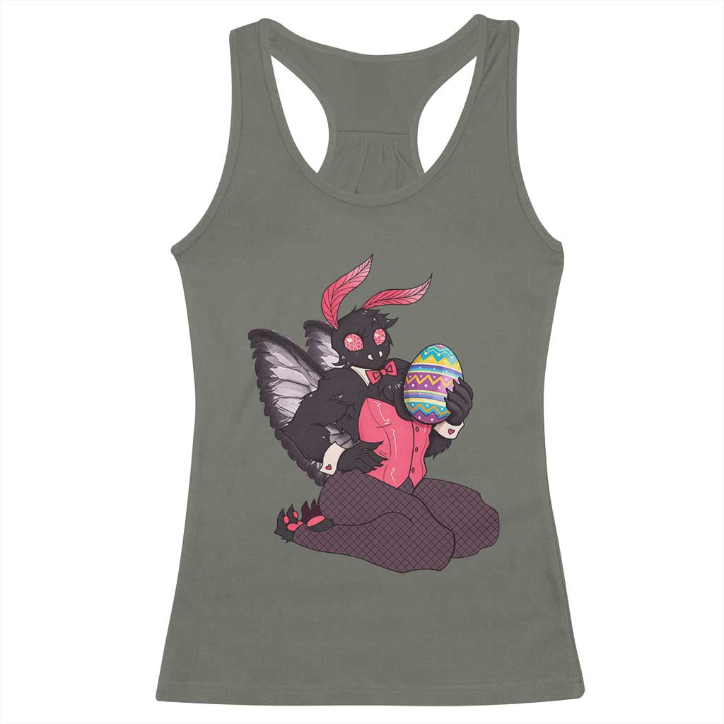 Sexy Easter Bunny Mothman Racerback Tank Top Cryptid Humor Gift