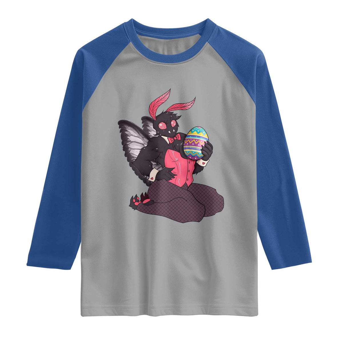Sexy Easter Bunny Mothman Raglan Shirt Cryptid Humor Gift