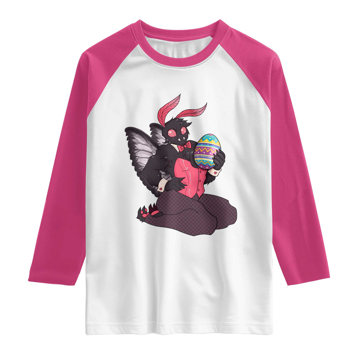 Sexy Easter Bunny Mothman Raglan Shirt Cryptid Humor Gift
