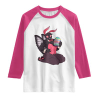 Sexy Easter Bunny Mothman Raglan Shirt Cryptid Humor Gift