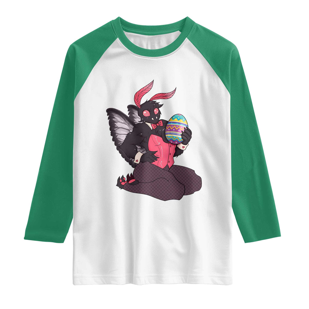 Sexy Easter Bunny Mothman Raglan Shirt Cryptid Humor Gift