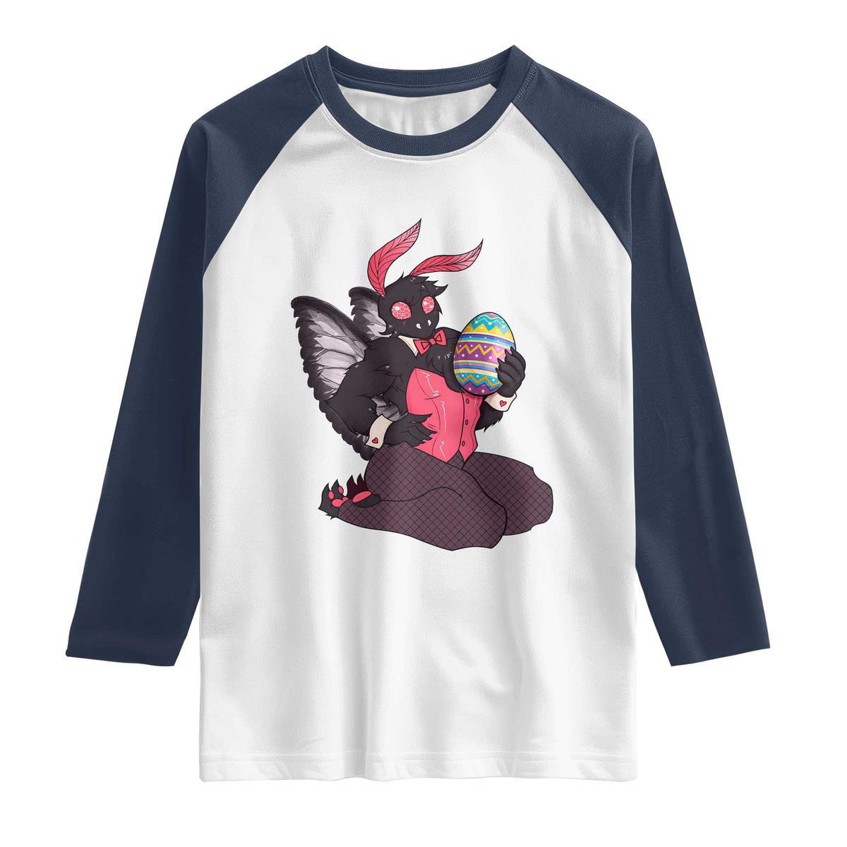 Sexy Easter Bunny Mothman Raglan Shirt Cryptid Humor Gift