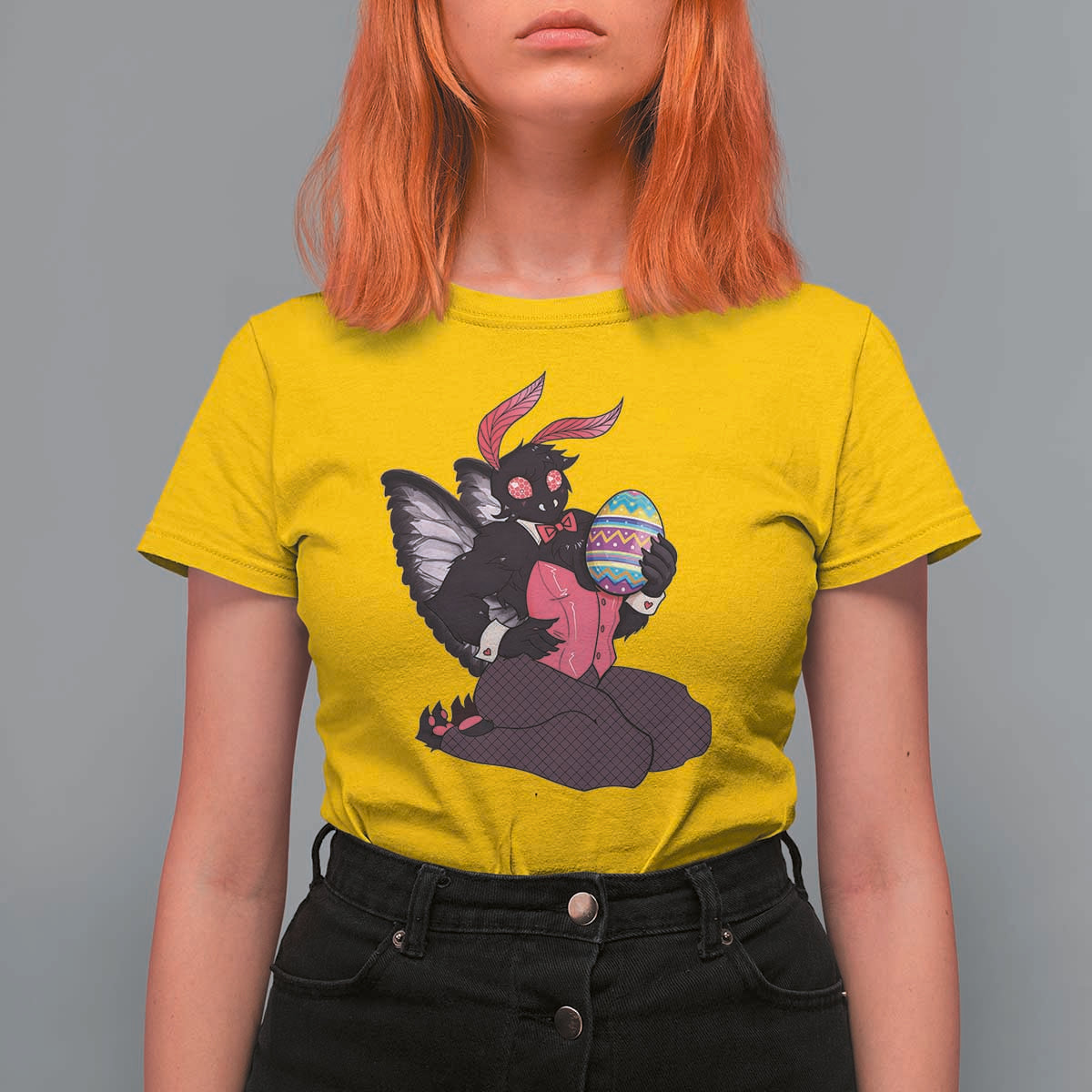 Sexy Easter Bunny Mothman T Shirt For Women Cryptid Humor Gift