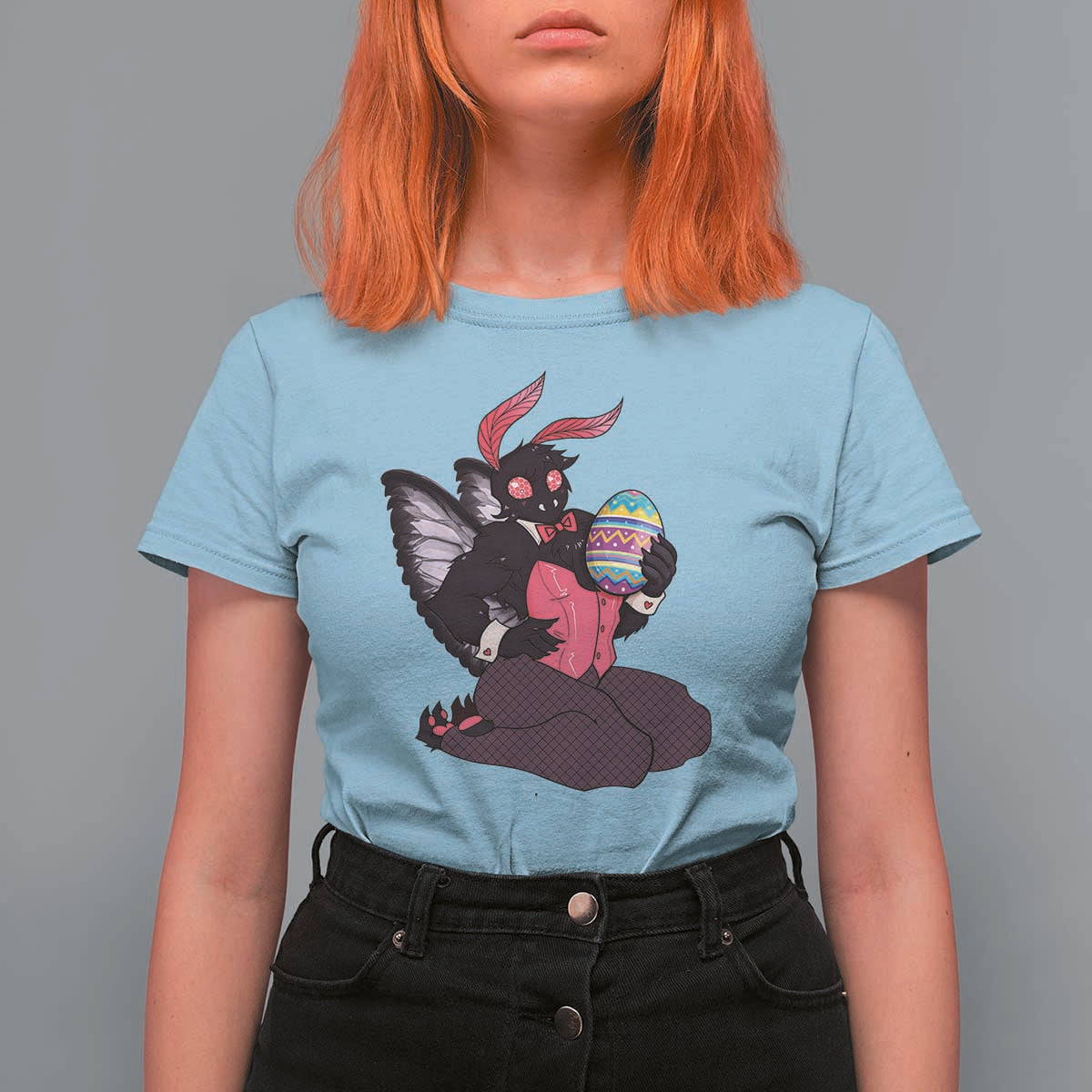 Sexy Easter Bunny Mothman T Shirt For Women Cryptid Humor Gift