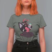 Sexy Easter Bunny Mothman T Shirt For Women Cryptid Humor Gift