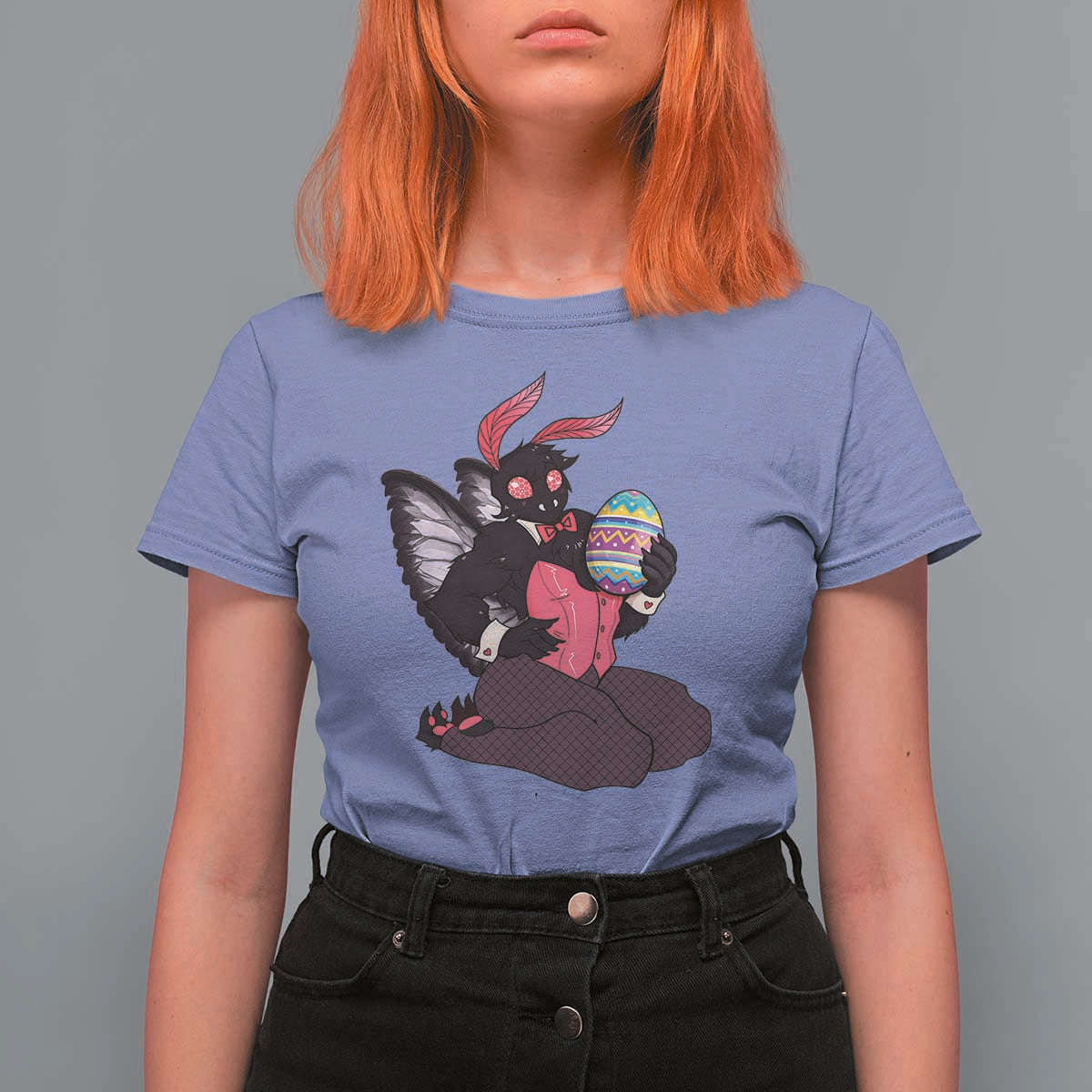 Sexy Easter Bunny Mothman T Shirt For Women Cryptid Humor Gift