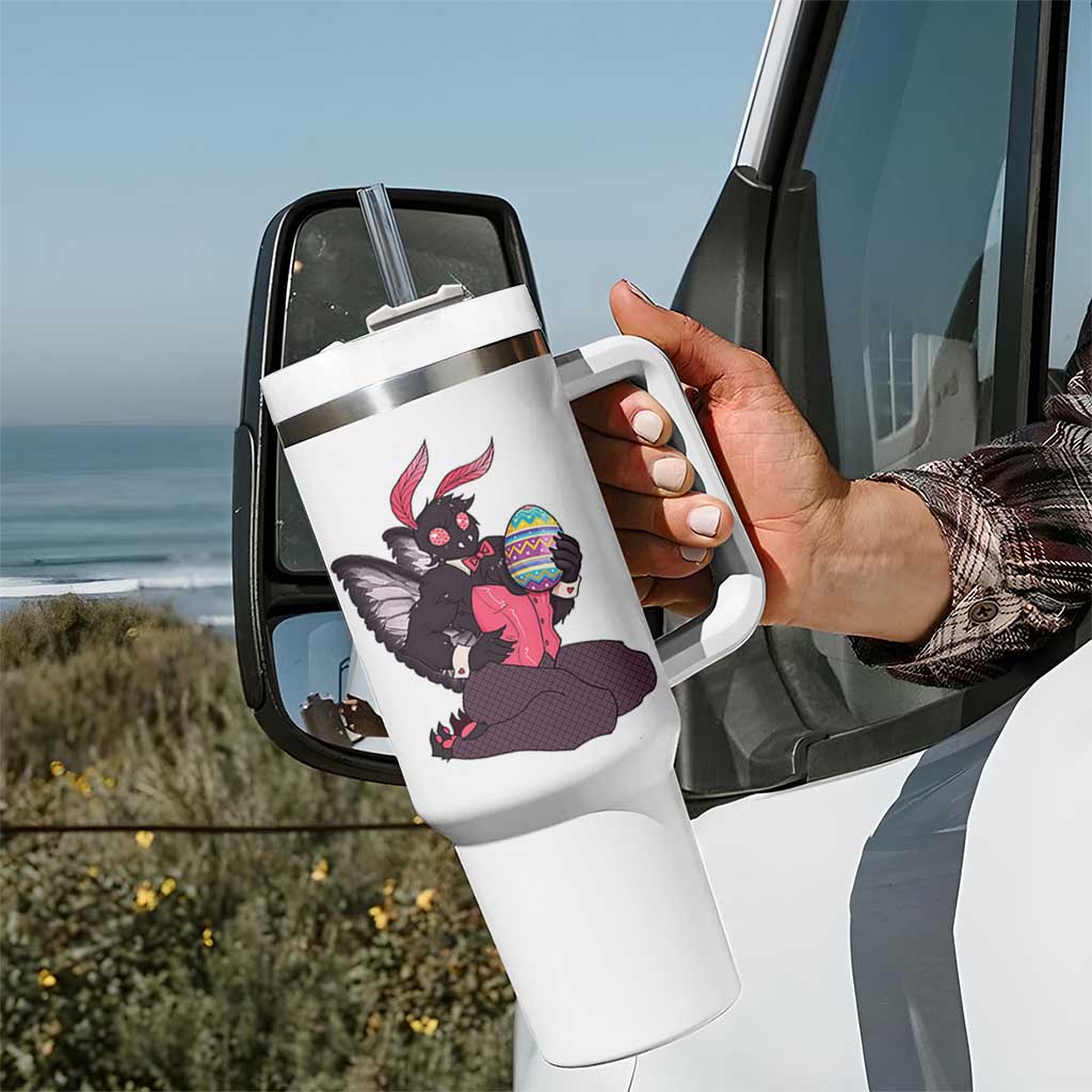 Sexy Easter Bunny Mothman Tumbler With Handle Cryptid Humor Gift