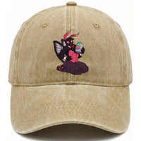 Sexy Easter Bunny Mothman Washed Cotton Baseball Cap Cryptid Humor Gift