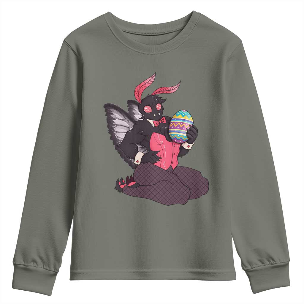 Sexy Easter Bunny Mothman Youth Sweatshirt Cryptid Humor Gift
