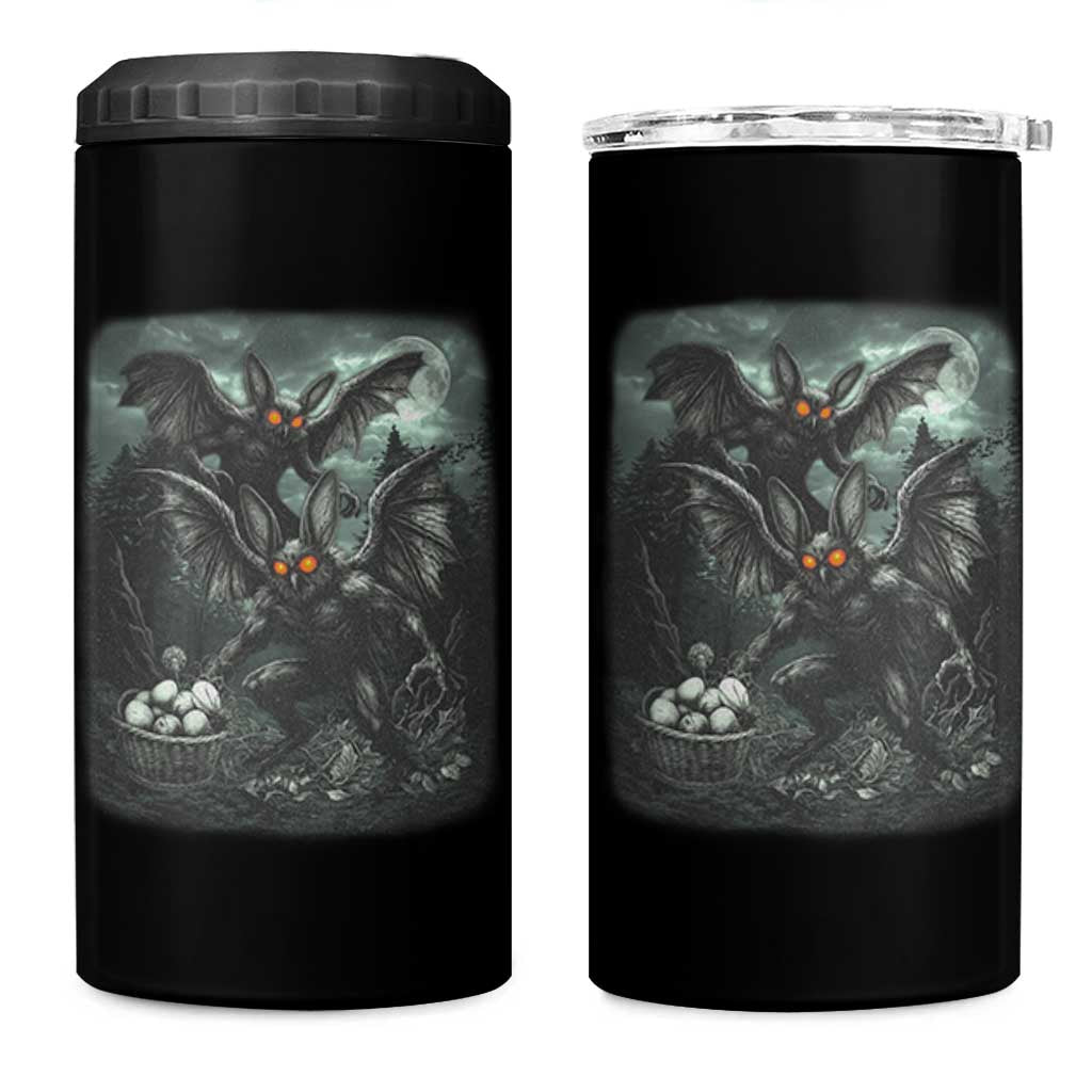 Vintage Horror Mothman Easter 4 in 1 Can Cooler Tumbler Folklore Monster Lover Gift