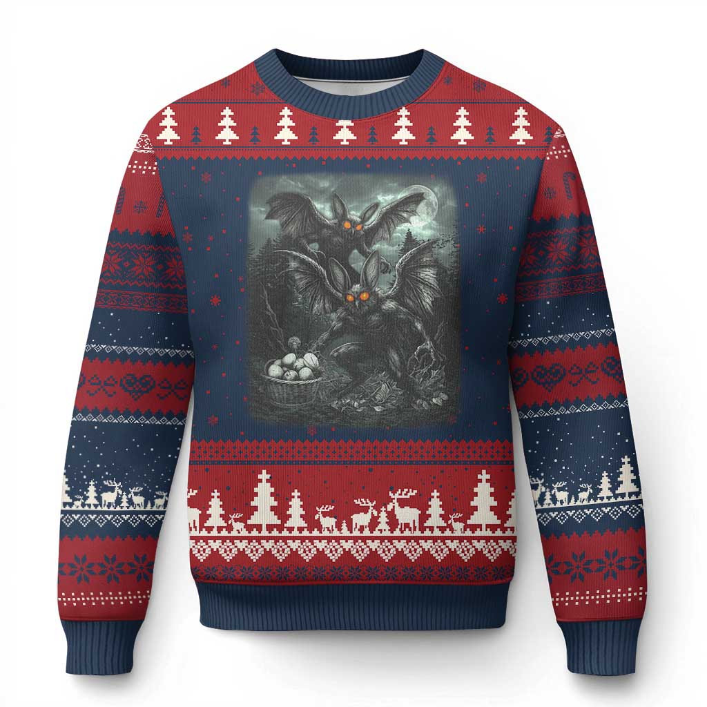Vintage Horror Mothman Easter Ugly Christmas Sweater Folklore Monster Lover Gift