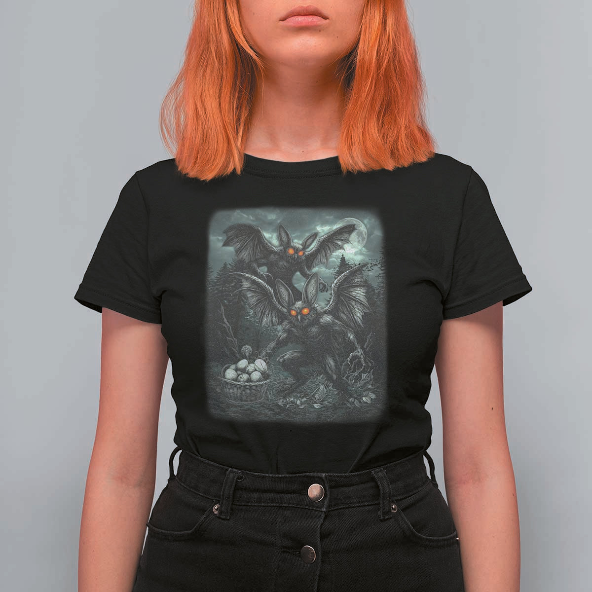Vintage Horror Mothman Easter T Shirt For Women Folklore Monster Lover Gift