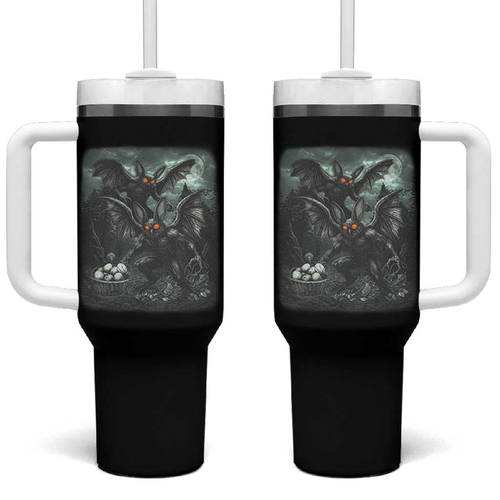 Vintage Horror Mothman Easter Tumbler With Handle Folklore Monster Lover Gift