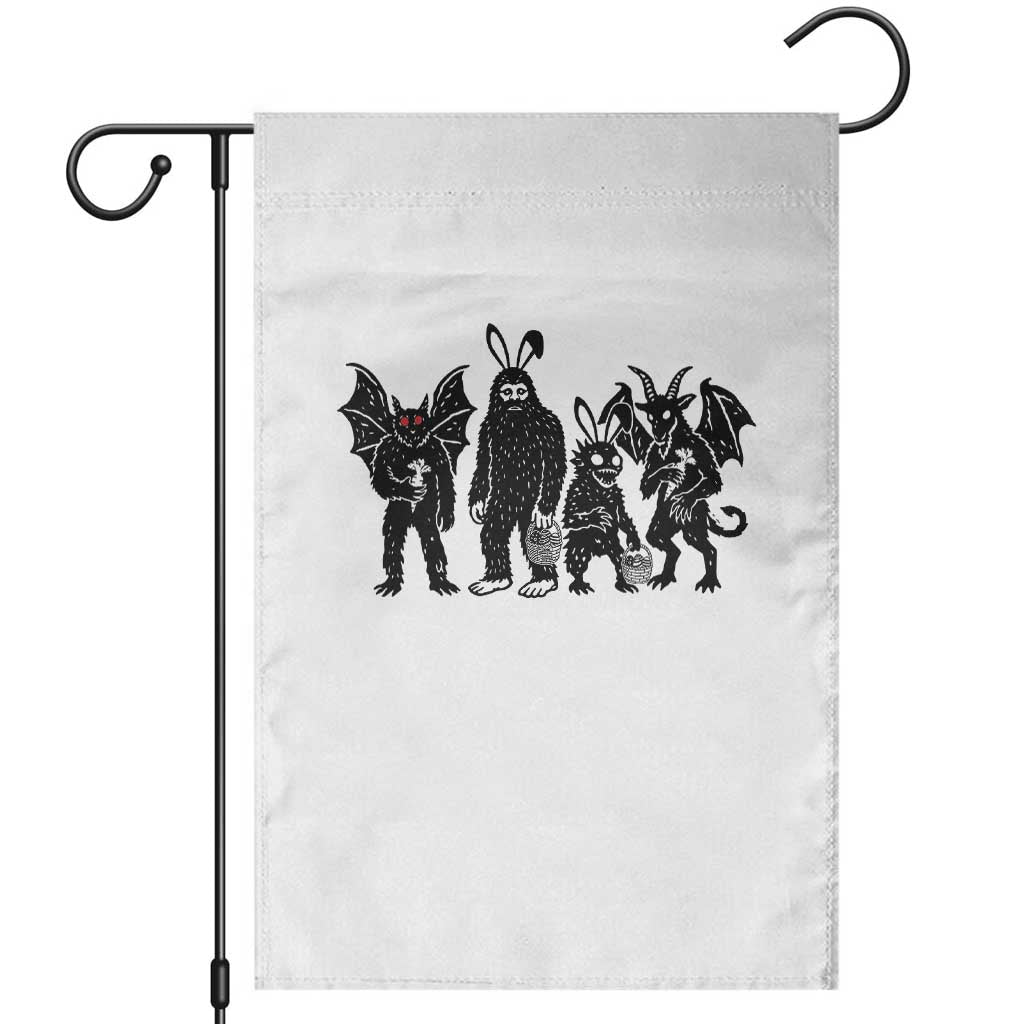 Funny Easter Cryptid Squad Garden Flag Bigfoot Mothman Jersey Devil Chupacabra Gift