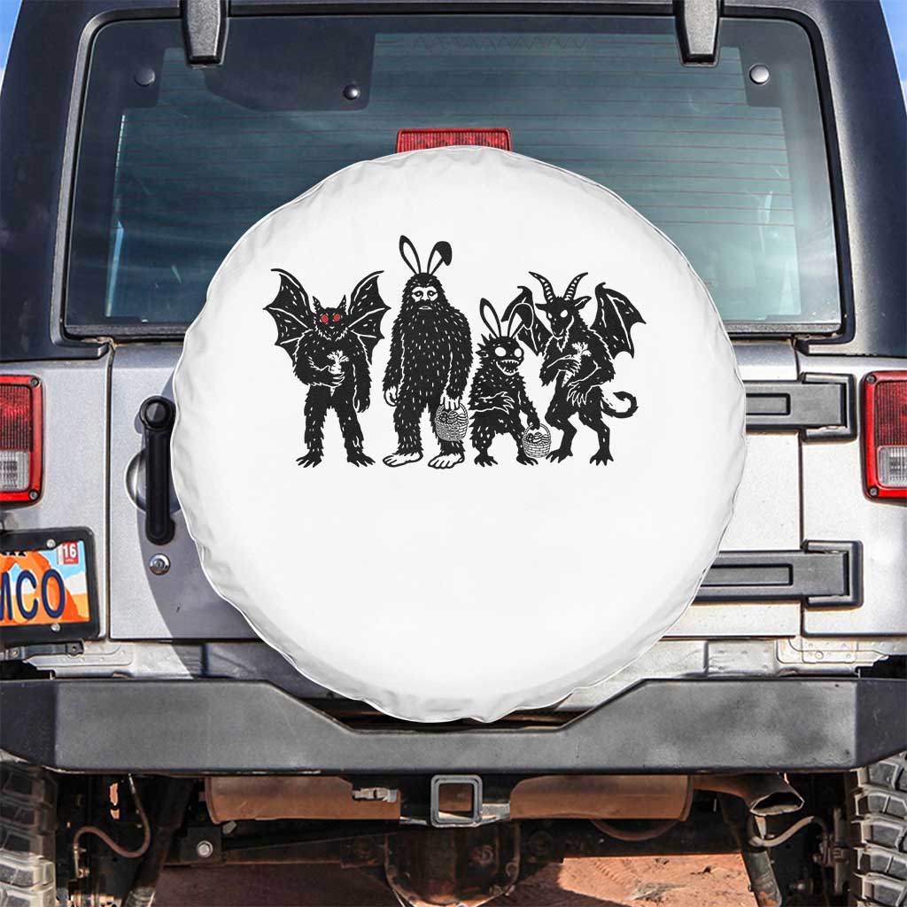 Funny Easter Cryptid Squad Spare Tire Cover Bigfoot Mothman Jersey Devil Chupacabra Gift