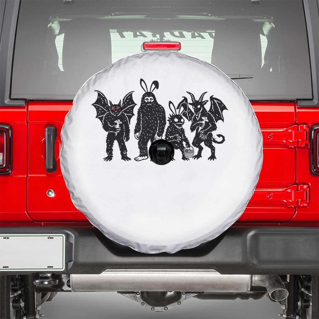 Funny Easter Cryptid Squad Spare Tire Cover Bigfoot Mothman Jersey Devil Chupacabra Gift