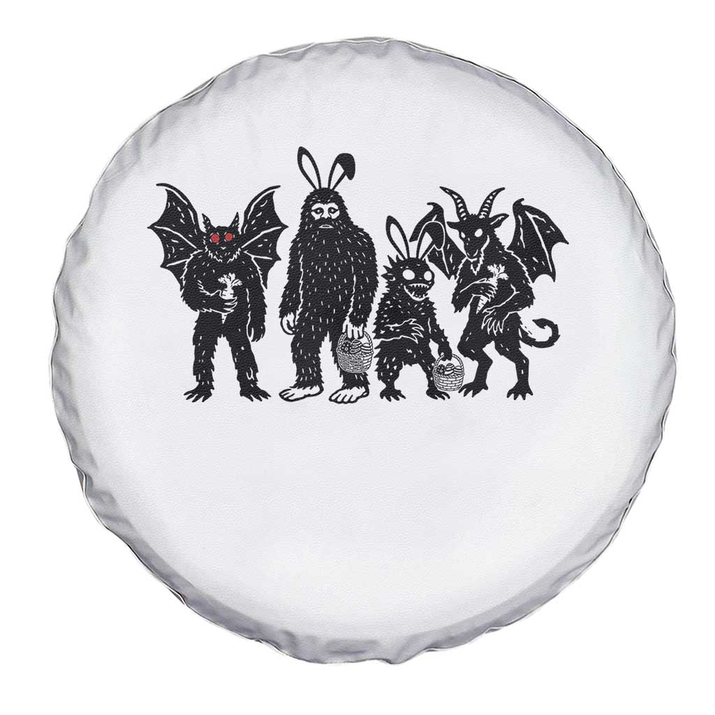 Funny Easter Cryptid Squad Spare Tire Cover Bigfoot Mothman Jersey Devil Chupacabra Gift