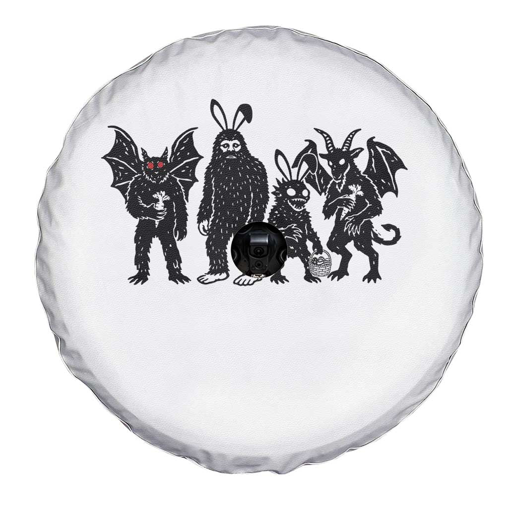 Funny Easter Cryptid Squad Spare Tire Cover Bigfoot Mothman Jersey Devil Chupacabra Gift