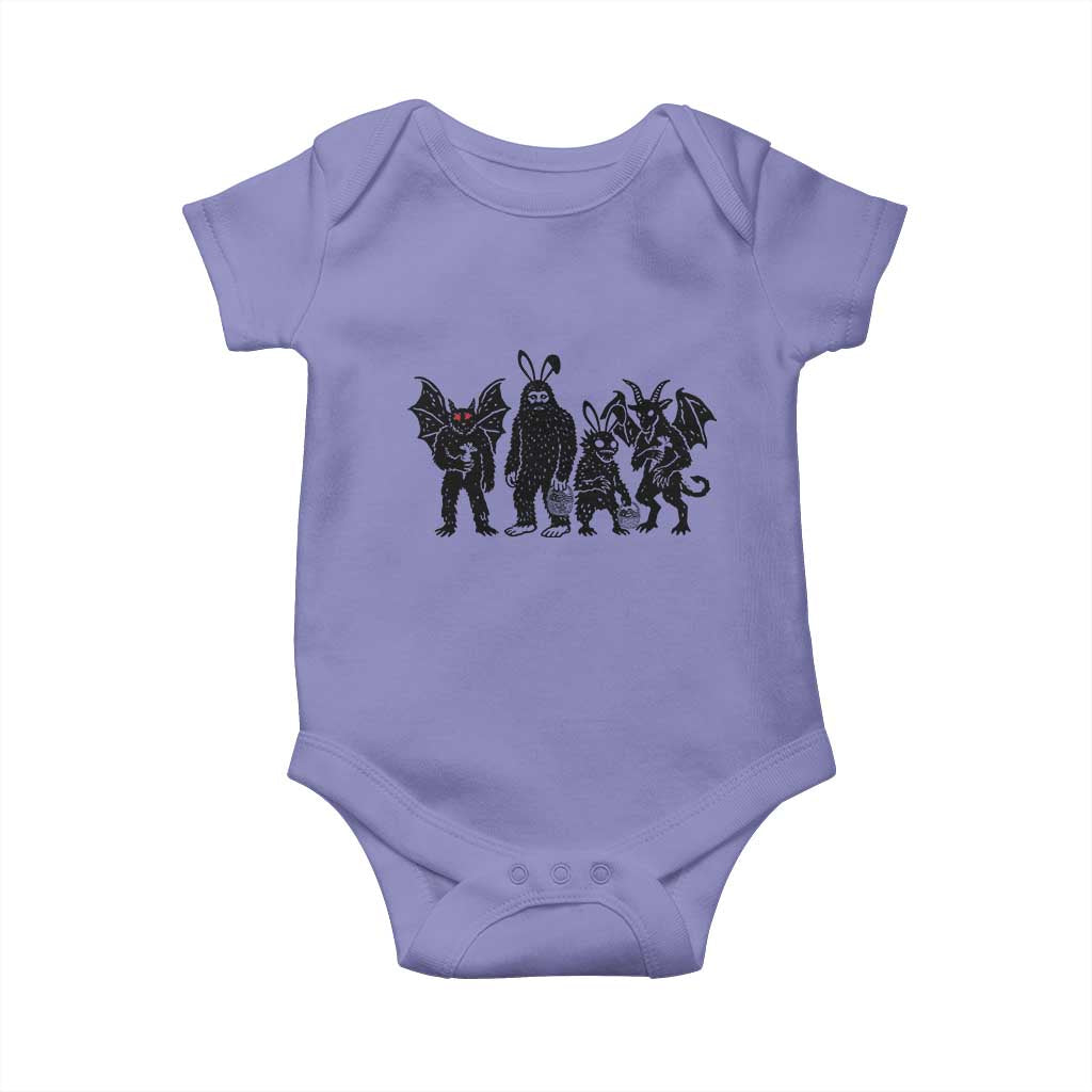 Funny Easter Cryptid Squad Baby Onesie Bigfoot Mothman Jersey Devil Chupacabra Gift