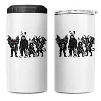Funny Easter Cryptid Squad 4 in 1 Can Cooler Tumbler Bigfoot Mothman Jersey Devil Chupacabra Gift