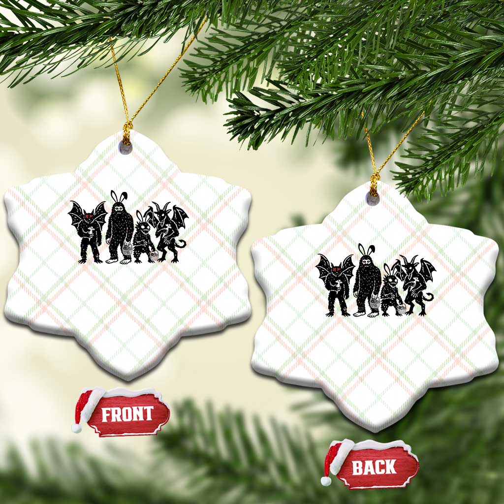 Funny Easter Cryptid Squad Ceramic Ornament Bigfoot Mothman Jersey Devil Chupacabra Gift