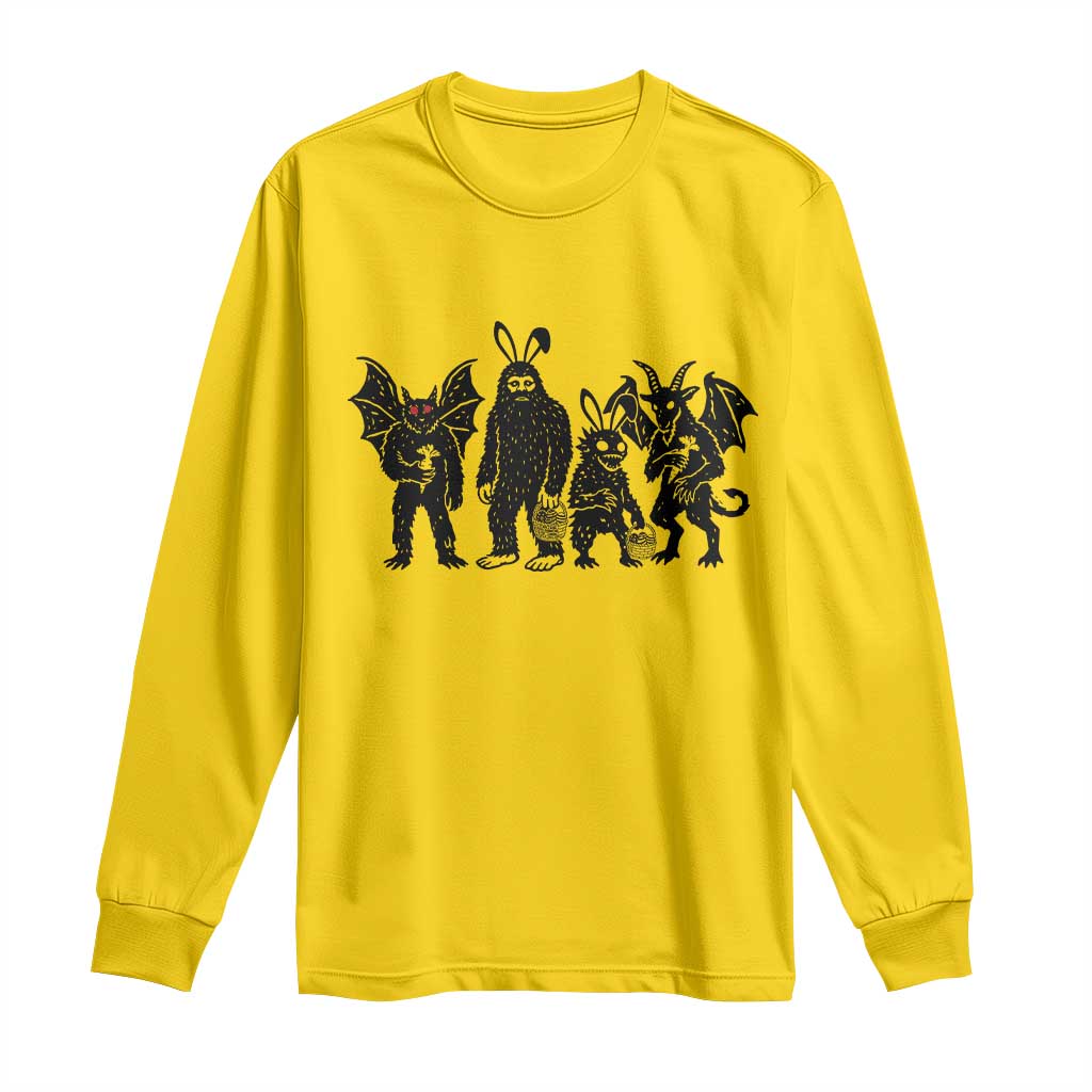 Funny Easter Cryptid Squad Long Sleeve Shirt Bigfoot Mothman Jersey Devil Chupacabra Gift