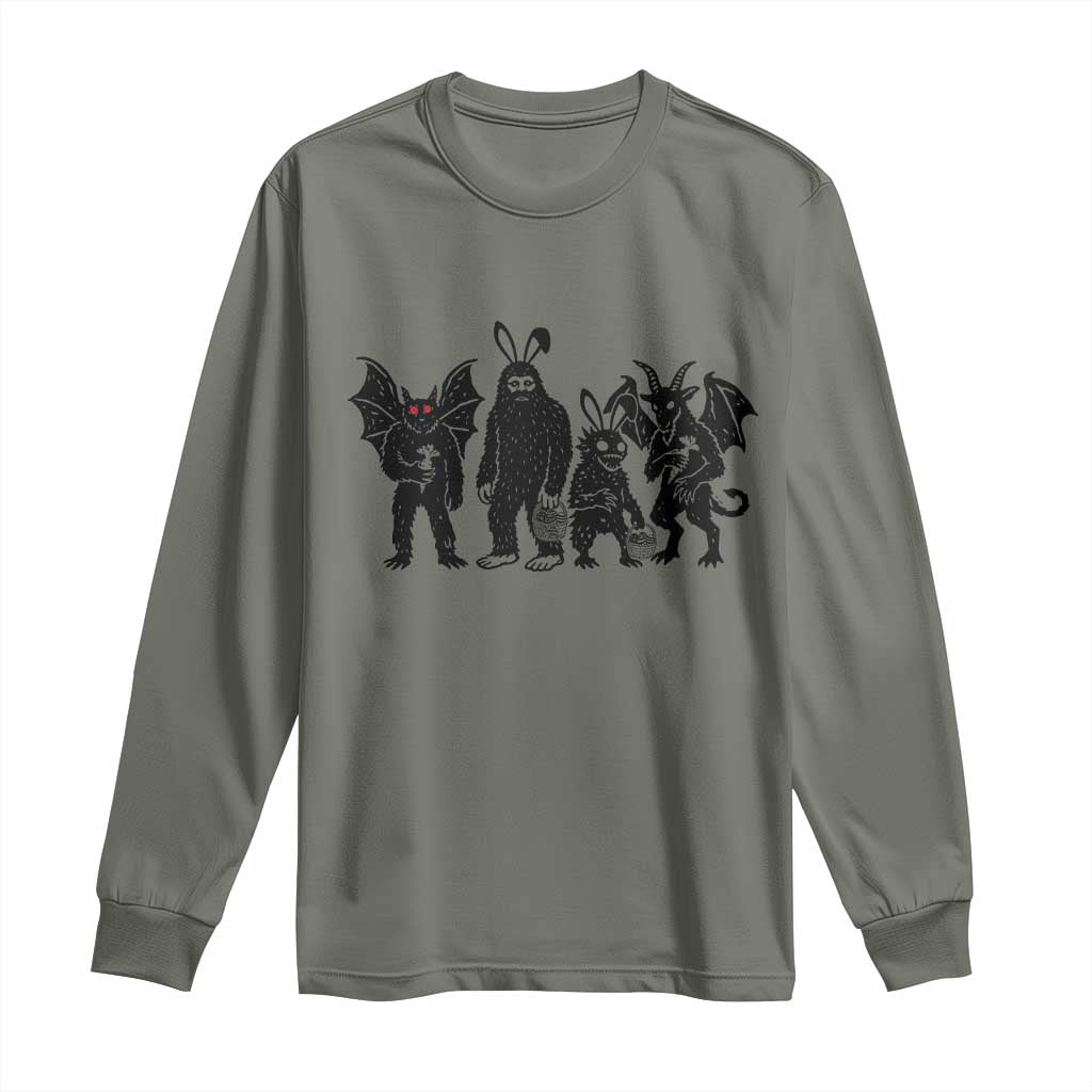 Funny Easter Cryptid Squad Long Sleeve Shirt Bigfoot Mothman Jersey Devil Chupacabra Gift